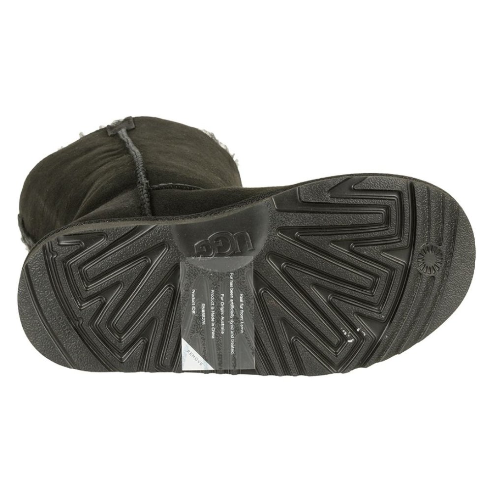 NEW UGG Kids Youth Bailey Button Triplet II Black Youth Tall Sheepskin Foldable - Picture 7 of 7